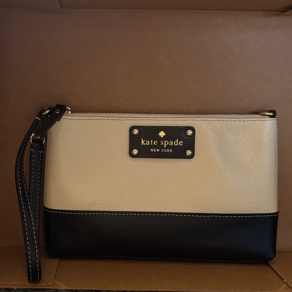 Kate Spade Two-Tone Black and Cream Clutch
